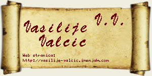 Vasilije Valčić vizit kartica